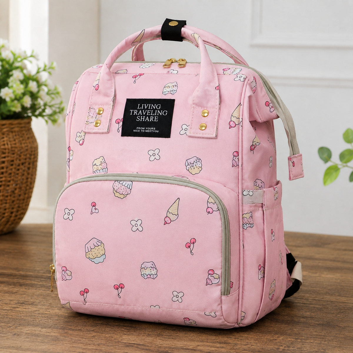 Multi-Function Diaper Bag Backpack for Moms | Waterproof Baby Travel Bag with Bottle Pockets
