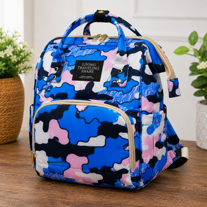 Multi-Function Diaper Bag Backpack for Moms | Waterproof Baby Travel Bag with Bottle Pockets