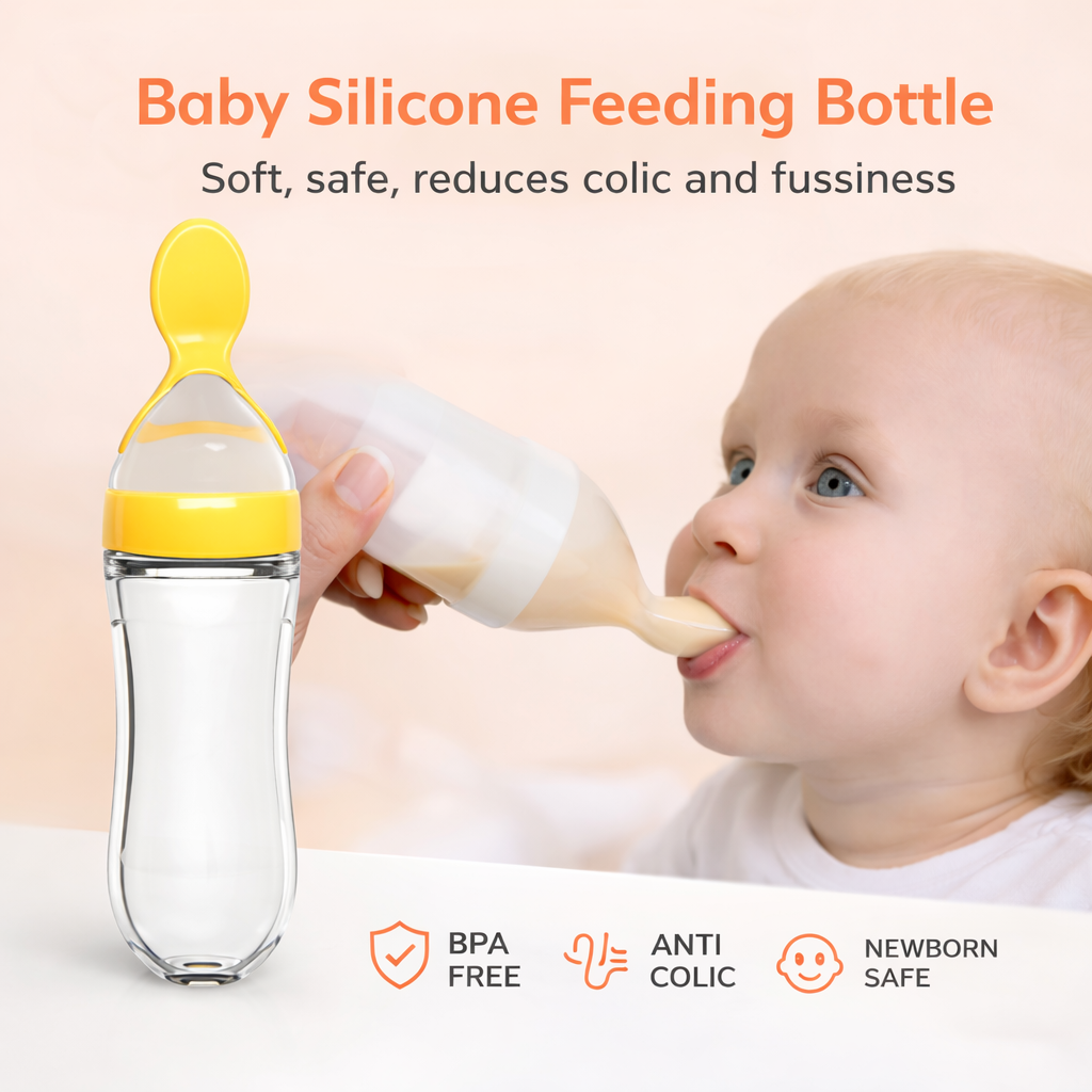 Baby Silicone Feeding Bottle (Pack of 2)