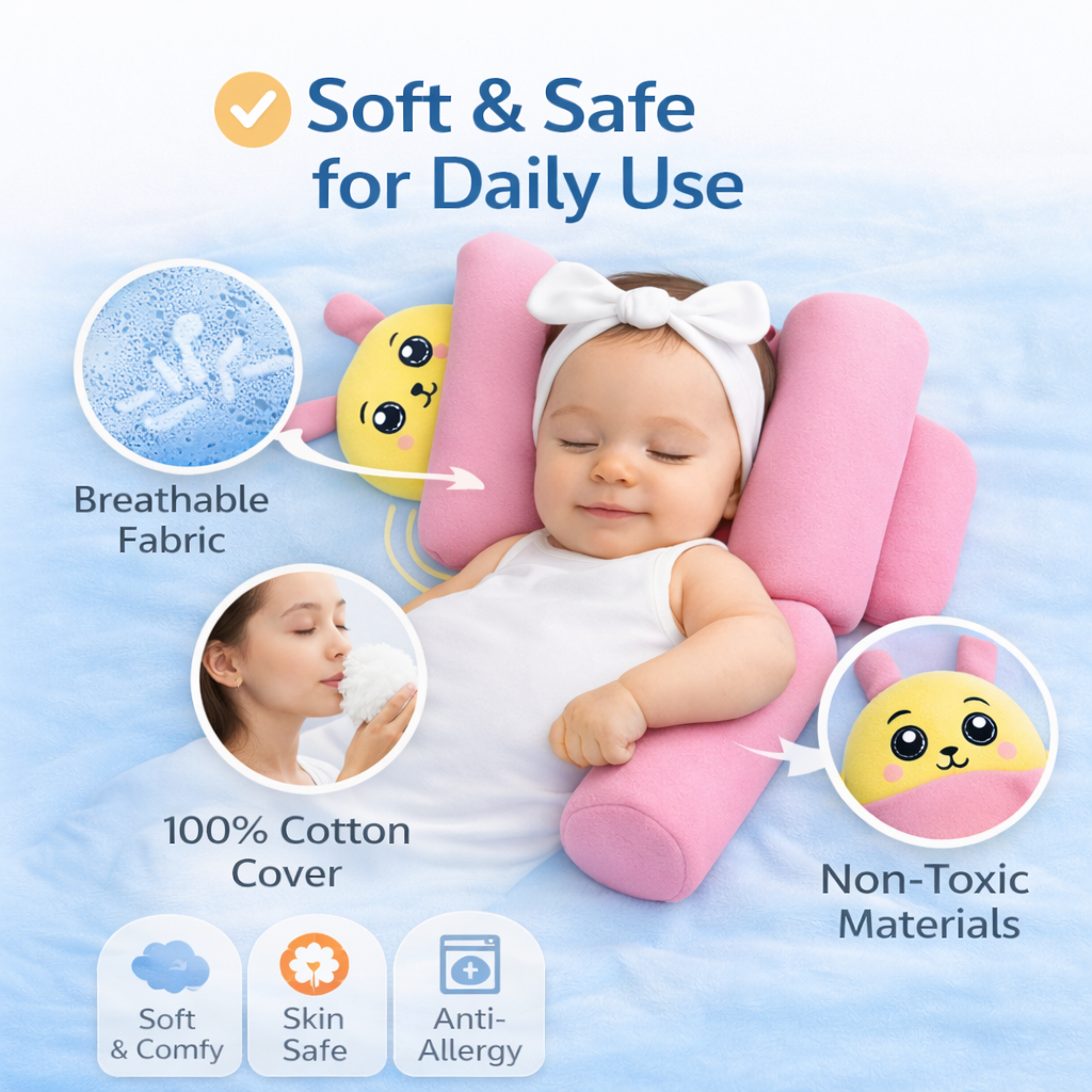 Baby Head Shaping & Neck Support Pillow (0–12 Months)