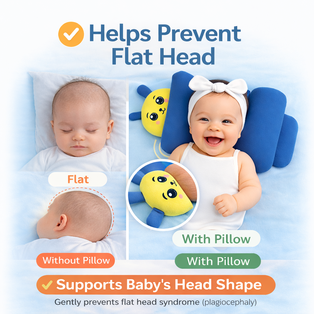 Baby Head Shaping & Neck Support Pillow (0–12 Months)