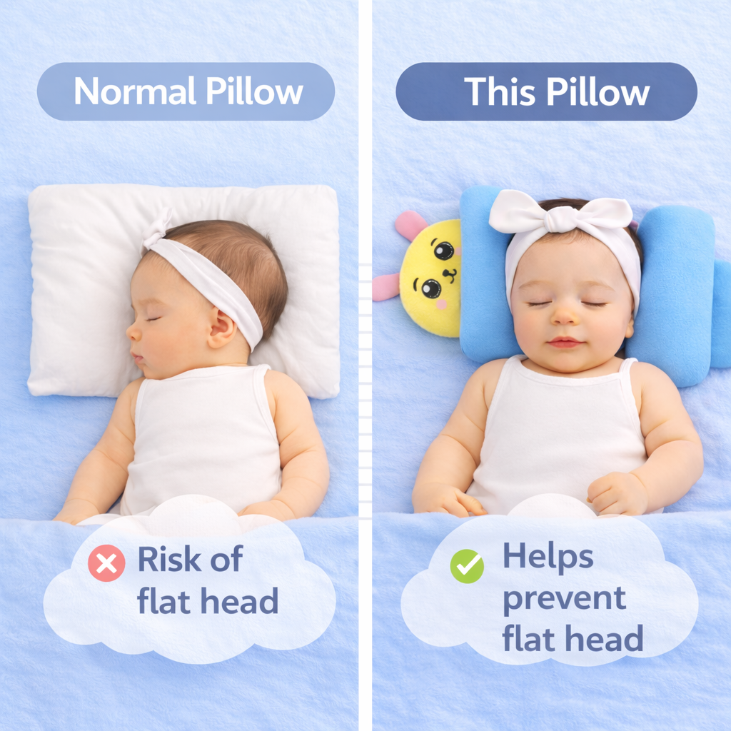 Baby Head Shaping & Neck Support Pillow (0–12 Months)