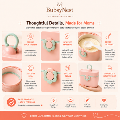 Baby Milk Powder Container with Scoop | BPA-Free Airtight Formula Dispenser
