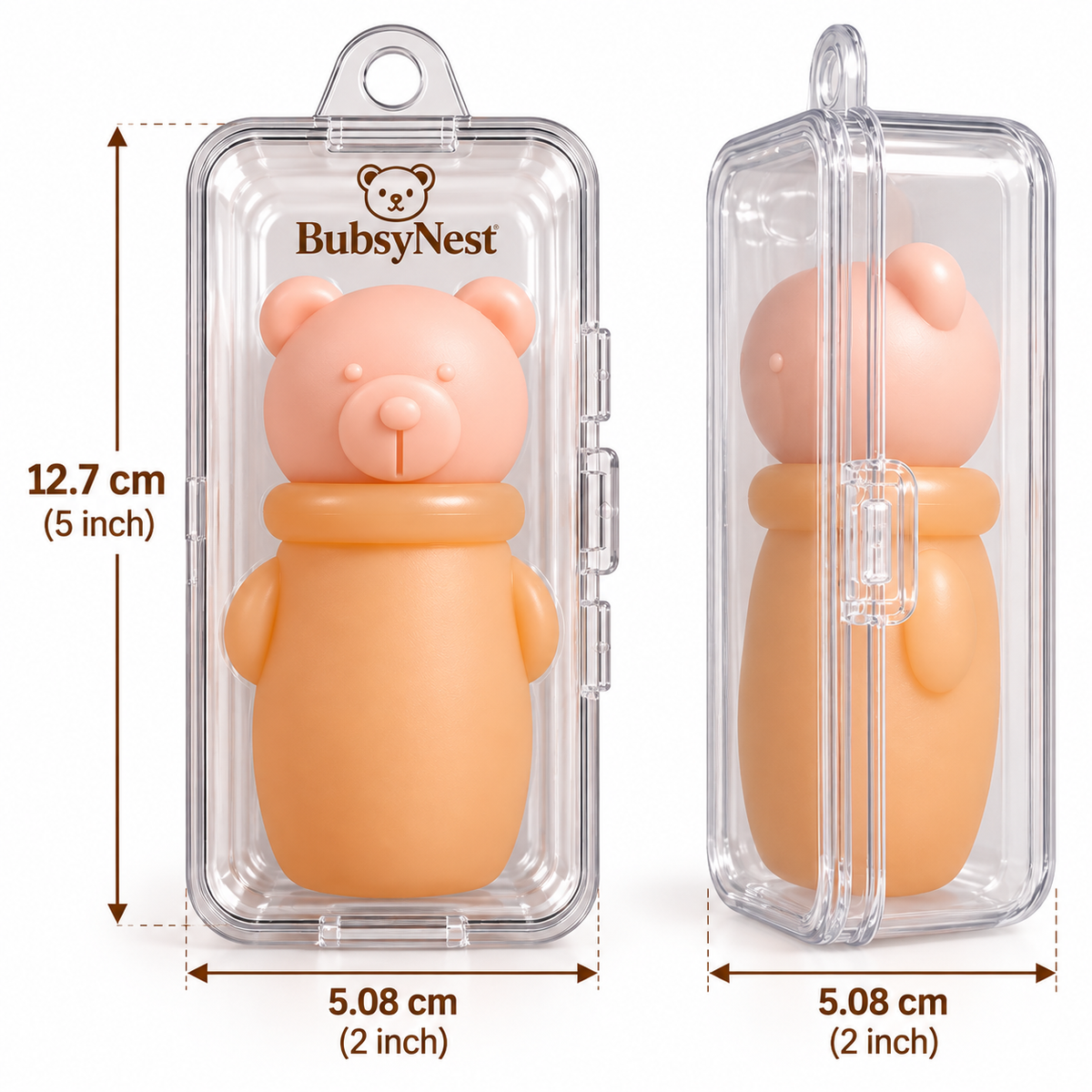 Premium Baby Silicone Squeeze Feeding Bottle with Bear Cap | BPA Free | Leakproof | Travel Friendly