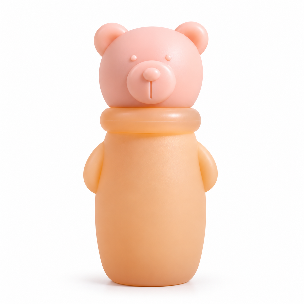 Premium Baby Silicone Squeeze Feeding Bottle with Bear Cap | BPA Free | Leakproof | Travel Friendly