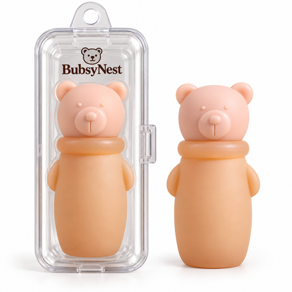 Premium Baby Silicone Squeeze Feeding Bottle with Bear Cap | BPA Free | Leakproof | Travel Friendly