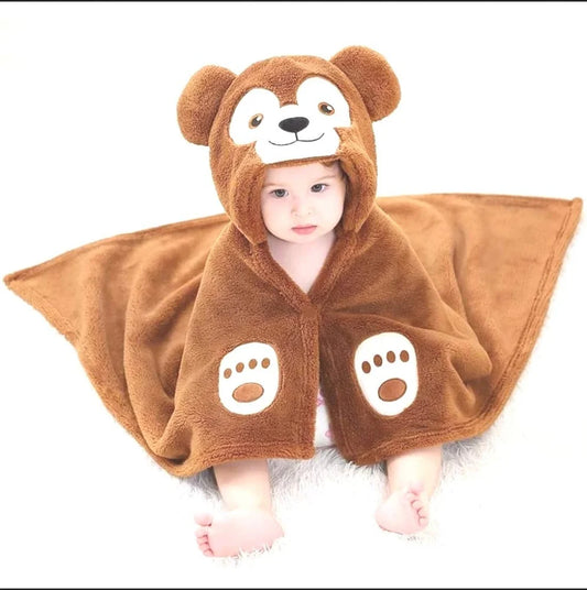 Multicolor Hooded Baby Blanket | Soft Fleece Woolen Blanket