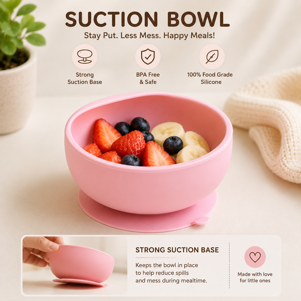 6-Piece Silicone Baby Feeding Set for 6-36 Months | Bib, Plate, Bowl, Cup, Spoon & Fork