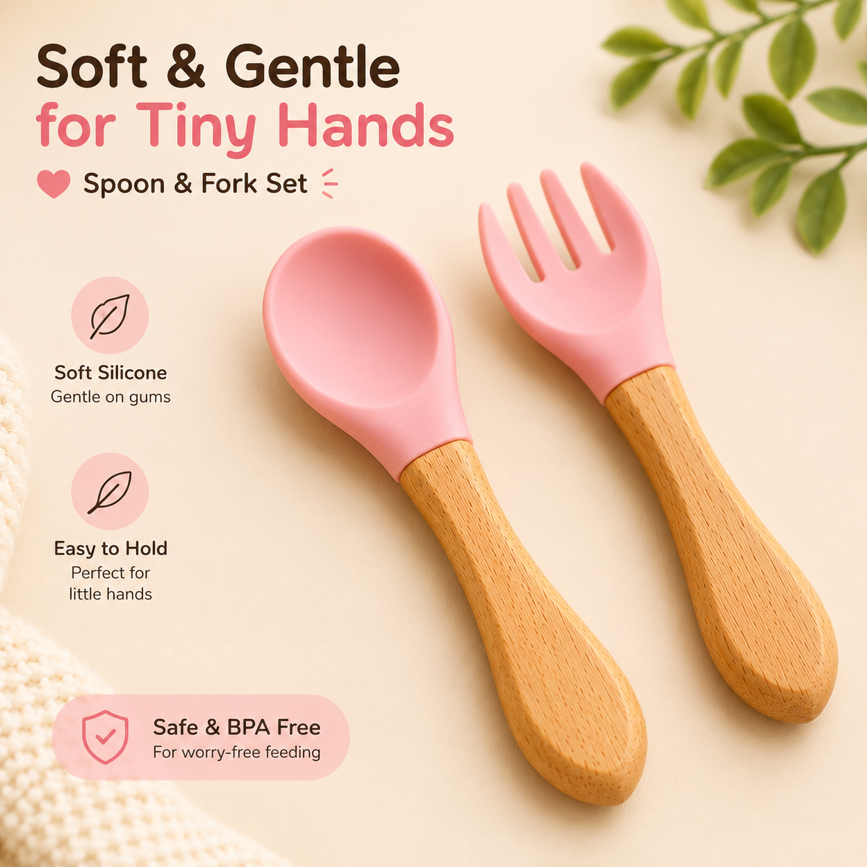 6-Piece Silicone Baby Feeding Set for 6-36 Months | Bib, Plate, Bowl, Cup, Spoon & Fork