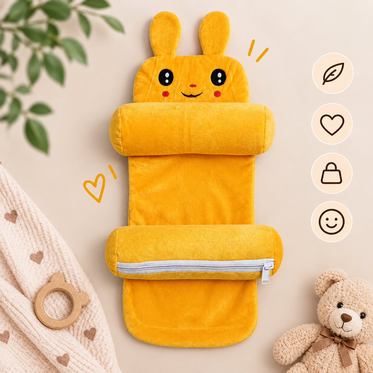 Baby Head Support Pillow | Soft Plush Head & Neck Support