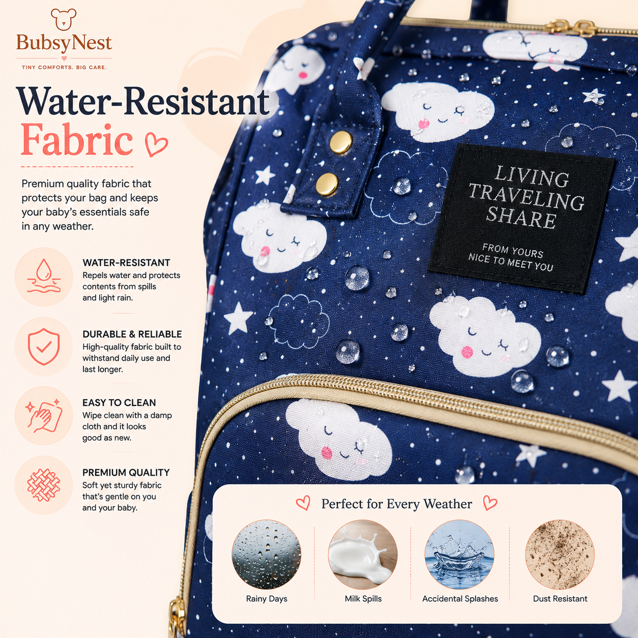 Multi-Function Diaper Bag Backpack for Moms | Waterproof Baby Travel Bag with Bottle Pockets
