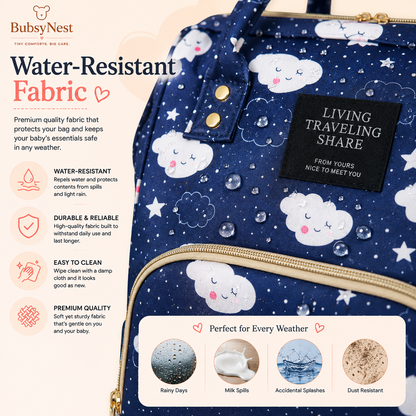 Multi-Function Diaper Bag Backpack for Moms | Waterproof Baby Travel Bag with Bottle Pockets