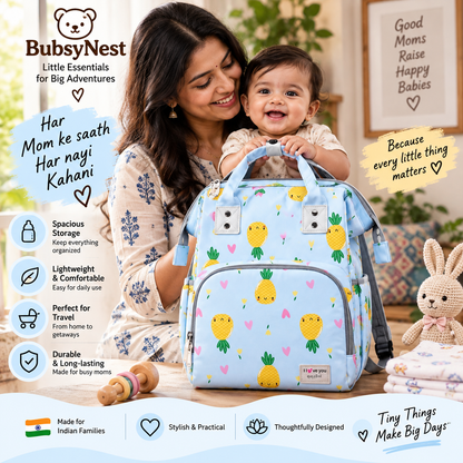 BubsyNest Baby Diaper Bag Backpack | Premium Spacious Baby Essentials Organizer with Multiple Compartments