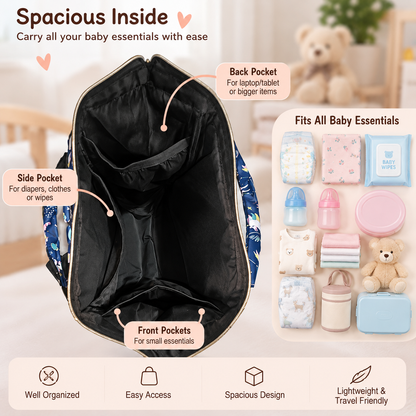 BubsyNest Mother & Baby Diaper Bag Backpack | Spacious Multi-Compartment Baby Organizer Bag for Travel & Daily Use